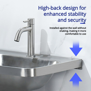 Lavabo sur pied en acier inoxydable pour salle de bain - Product Image 3