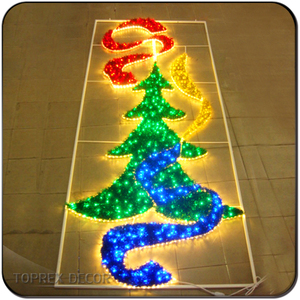 Toprex Tùy Chỉnh Cây Giáng Sinh <span class=keywords><strong>LED</strong></span> Lễ Hội Ngoài Trời Giáng Sinh Hình Dạng Cây Motif Đèn 2D Sắt Trang Trí Cho Đường Phố Trang Trí - Product Image 4