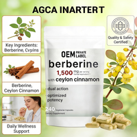 Complément de berbérine en gros OEM/ODM, Cannelle de Ceylan, Chlorhydrate de berbérine, Métabolisme sain du glucose, Capsules de berbérine