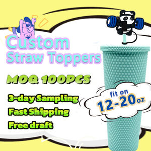 Cubiertas de paja Mexica Topper para vasos, accesorios para bebidas de Anime, cubierta de punta de paja de silicona personalizada para Halloween, Topper de paja de 8mm - Product Image 6