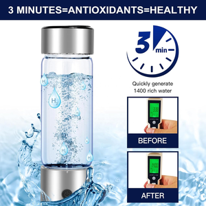 2025 Customizable Logo Christmas USB <b>Water</b> Bottle Generator SPE/PEM Electrolysis Technology Gift 460ML Household 1000ppb Port - Product Image 3