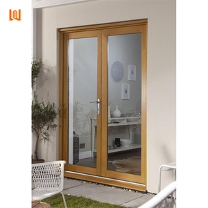 Venta al por mayor Casas de complejo residencial Interior Puertas francesas Directo de fábrica Puertas abatibles de aluminio Puertas de madera de aluminio - Product Image 4