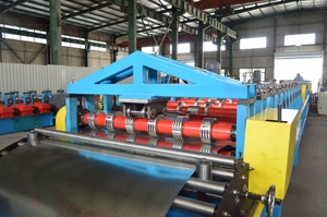 Độ chính xác cao plc-kiểm soát Sàn thép sàn cuộn hình thành máy với động cơ mang cho mái ngói tự động cắt thủy lực - Product Image 5