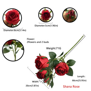 Bouquet de roses artificielles Lichao, fleurs en soie, décoration de mariage et de maison, art floral fait main - Product Image 5