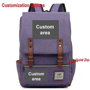 Customized Printed School <b>Backpack</b> DIY Your Photo Logo for Men Women Boy Girl Students <b>Canvas</b> Promotion Business Gift Schhoolbag - Product Image 3
