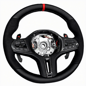 Volante in Pelle di Cervo e Fibra di Carbonio Personalizzato per <span class=keywords><strong>BMW</strong></span> Serie 3 G30 G20 <span class=keywords><strong>G31</strong></span> G38 G32 G11 G16 F10 F30 - Product Image 1