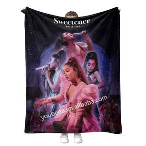 Nouvelle arrivée 2024, couverture personnalisée bon marché d'usine, design populaire, chanteuse <span class=keywords><strong>Ariana</strong></span> Grande, couverture chaude et confortable pour cadeau - Product Image 1
