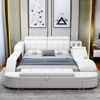 Hotsale Luxus Leder Smart Bed Multifunktion sbett Tatami King Size Plattform Gepolsterter Stoff Soft Bed Storage Musik lautsprecher