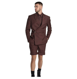 ชุดทักซิโด้สำหรับงานแต่งงานสีส้มกระดุมสองแถวแบบคลาสสิกชุดงานพรอมเจ้าบ่าวชุดสูทกางเกง2ชิ้น (แจ็คเก็ต + กางเกง) - Product Image 5