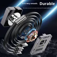 Câble de charge rétractable 3-en-1 USB3.0 Type-C TPE 1,2 m 100W en cuivre pur pour iPhone et ordinateur