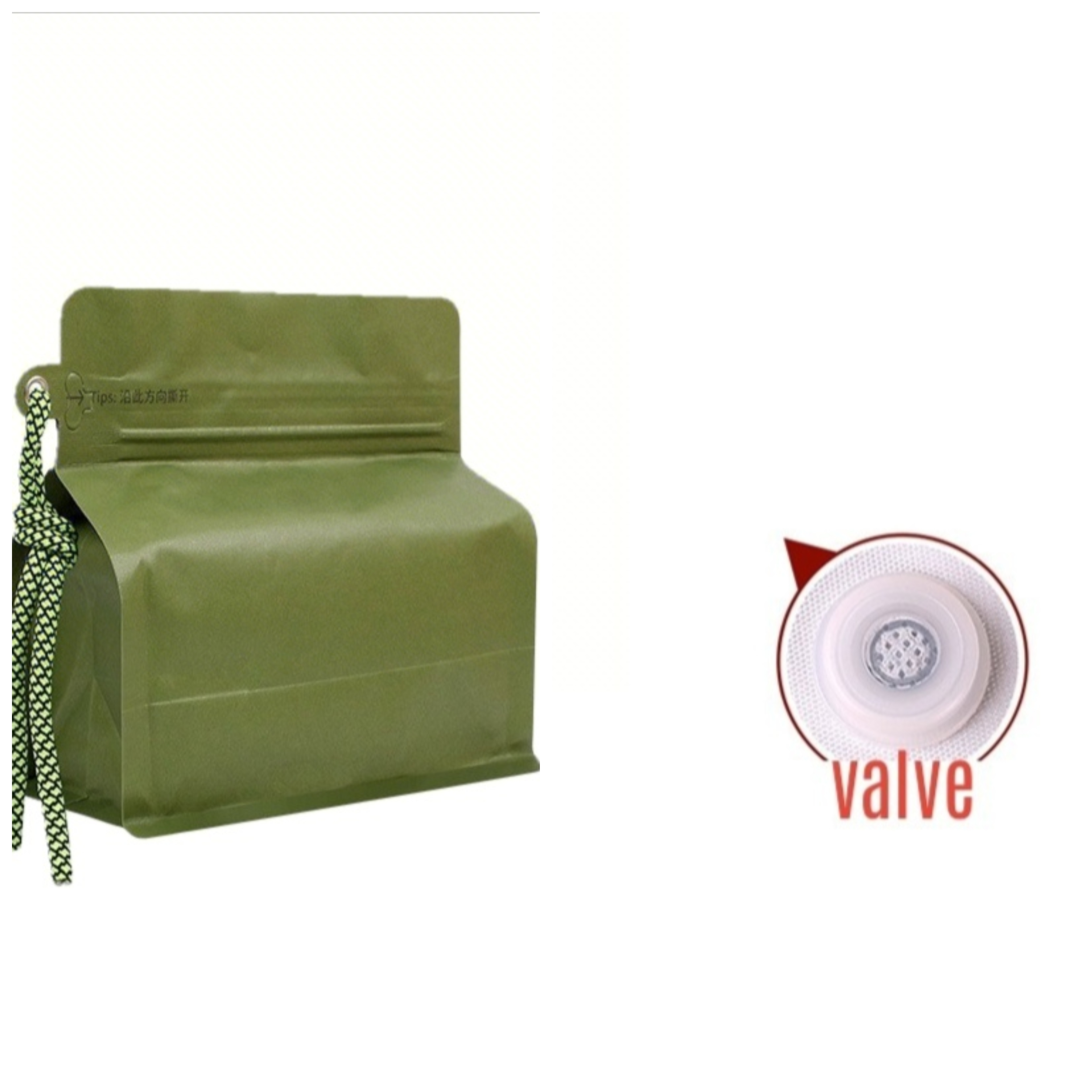 Vert olive avec valve