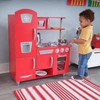 Jouet en bois Cuisine pour enfants avec nourriture de jeu et casseroles et poêles