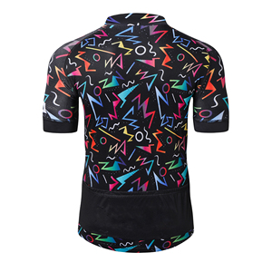 Maillot de cyclisme unisexe à manches courtes, extensible, coloré, géométrique, respirant, séchage rapide, confortable, pour la route - Product Image 2
