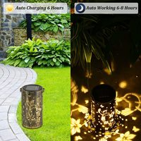 Lanterne Solaire en Métal Suspendu pour le Jardin, Arbre, Papillon, Libellule, Décoration de Paysage