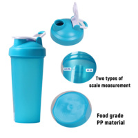 Bouteille de shaker de sport personnalisée 600 ml 400 ml pour la gym, sans BPA, gourde de sport, shaker à protéines, tasse mélangeuse anti-fuite en PP