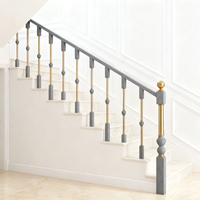 Style moderne Installation facile Vente en gros Métal gris blanc Balustrade de balcon Escalier en bois Rampe pour villa intérieure