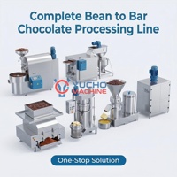 Machine de traitement du cacao manuelle, ligne de production de chocolat en barre à partir de fèves de cacao, équipement de fabrication, directement de l'usine YUCHO