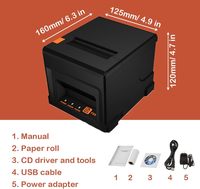 Terlaris POS-8360 USB Thermal Label penerimaan POS Printer hitam dan putih 80mm Printer termal dengan pemotong