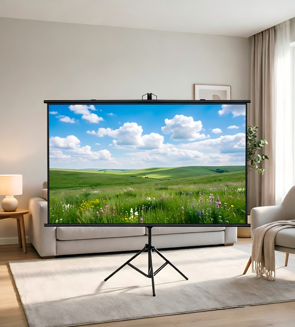 60/72/84/100/120Inch 16:9 Tripod Screen Adjustable Stand Portable Mobile Design for Office Home Cinema Projector Screens