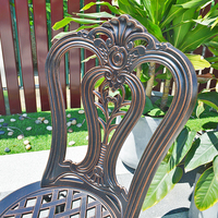 Chaise de meubles de patio en aluminium moulé antique en métal chaises de salle à manger de balcon de jardin extérieur