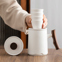 Ensemble de thé Kung Fu en céramique artisanal portable tendance pour les voyages, les entreprises et les cadeaux, 7 pièces/ensemble