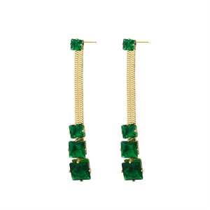 Juego de Joyería Personalizado con Aretes y Collar de Zirconia Esmeralda Verde - Product Image 2