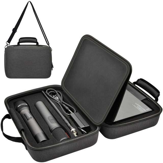 Wireless Microphone Case for Singing Two Microphone System DIY Foam Fits for Different Size Mic
