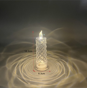 Rosa patrón LED noche luz refracción Halo proyección vela electrónica lámpara cristal creativo Navidad atmósfera - Product Image 6