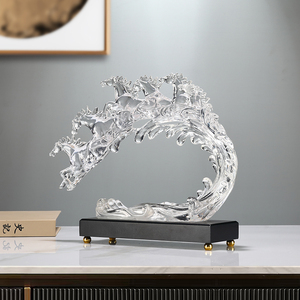 Escultura de Caballo de Cristal Ámbar, Adorno de Cristal de la Suerte, Figura de Caballo Galopante, Decoración para el Hogar y la Oficina - Product Image 2