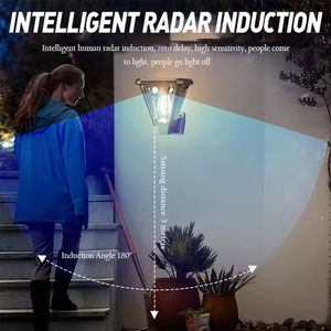 Lampe solaire LED murale étanche IP65 avec détecteur de mouvement, induction corporelle 2-en-1, rechargeable, installation facile pour l'extérieur - Product Image 4