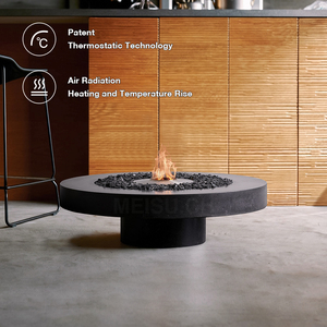 MEISU.CH Braciere BBQ Riscaldatore da Patio per Villa Campeggio Esterno <span class=keywords><strong>Inserto</strong></span> Indipendente Fornello <span class=keywords><strong>a</strong></span> Legna/<span class=keywords><strong>Gas</strong></span>/Alcool 1400mm Caminetto Rotondo - Product Image 2