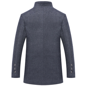 Abrigo de Lana para Hombre, Estilo Coreano, Entallado, <span class=keywords><strong>Juvenil</strong></span>, de Media Longitud, con Botones, para Primavera - Product Image 5