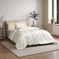 Ensemble de literie quatre pièces en bambou 100% tissé de luxe pour hôtel biologique, non jetable, solide, personnalisable, simple, de qualité, 300 fils, toutes saisons