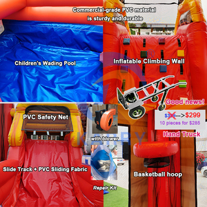 Combo de Obstáculos Inflables con Temática de Camión de Bomberos, Tobogán Inflable con Temática de Rescate de Bomberos para Niños, Alquiler Comercial para Carnavales al Aire Libre - Product Image 6