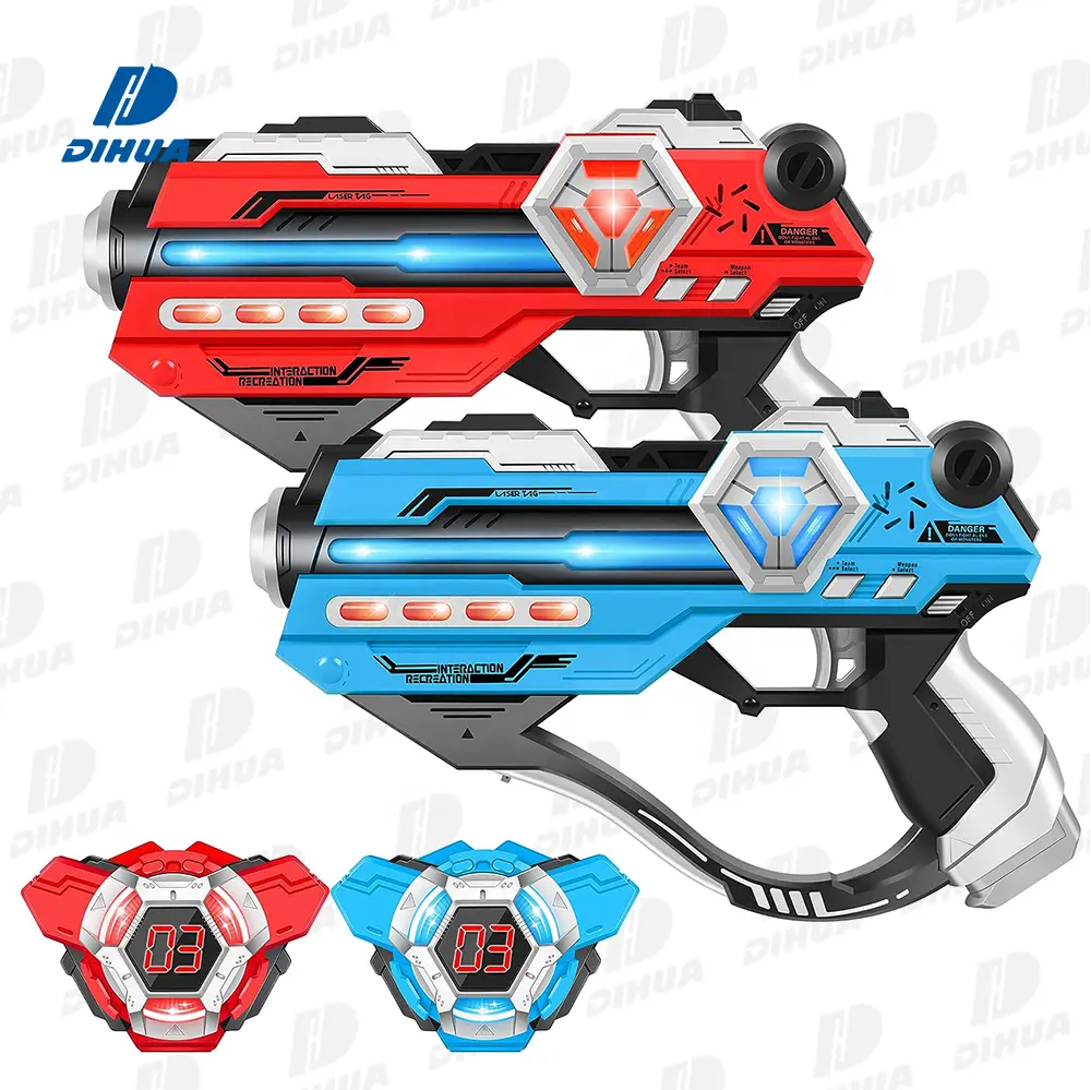 Laser Tag Equipamento Gun e Vest Multiplayer Jogo de Tiro Seguro Laser Tag Gun Conjunto de 2 Laser Tag Guns com Digital LED Score