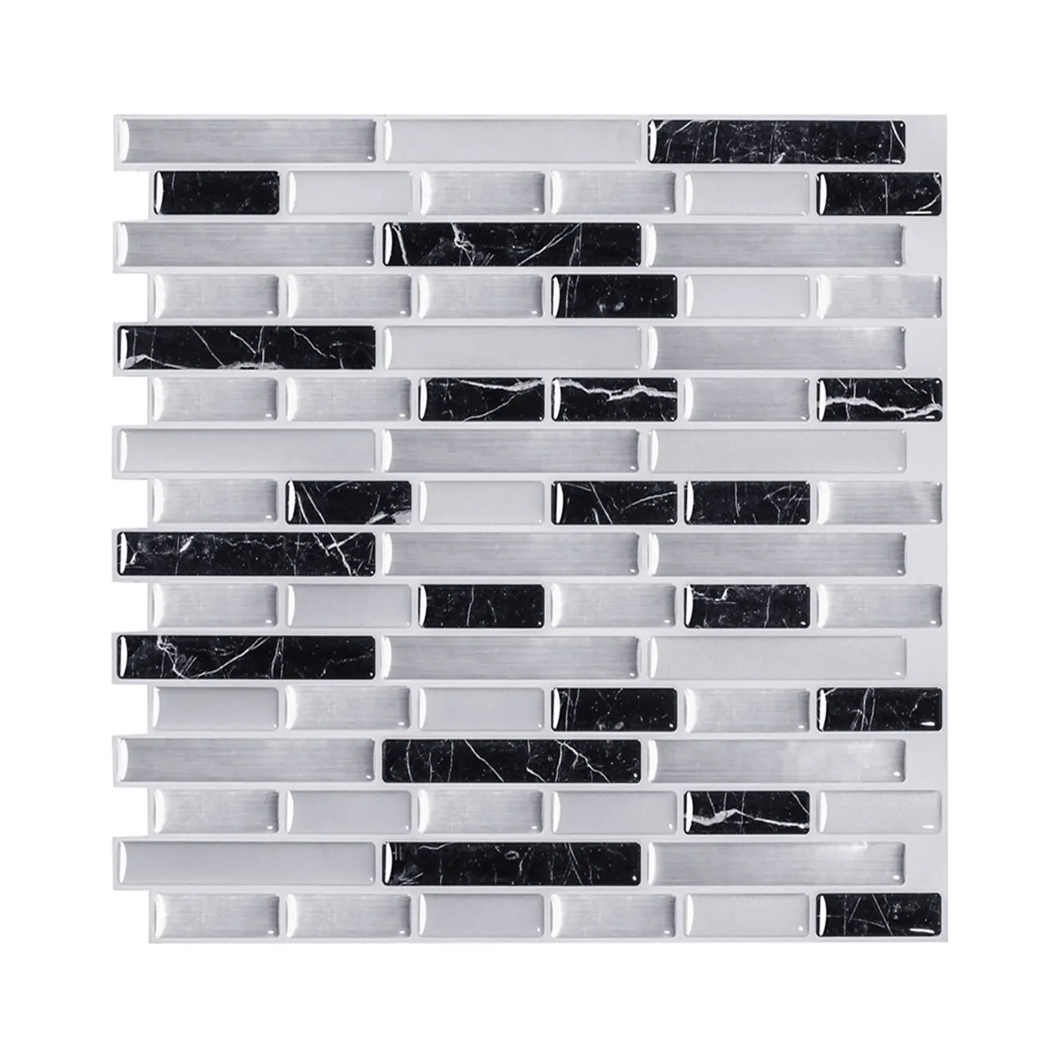 Peel and stick 3d vinyl tile sticker modern home decoration wall coverings marble mosaic wallpaper for backsplash decoration