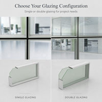 Cloison de séparation modulaire Xinda Clover pleine hauteur en verre insonorisé avec cadre en aluminium pour projets d'aménagement de bureaux - Vente en gros