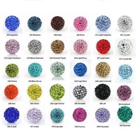 Perles en plastique acrylique DIY 12 mm 14 mm, perles en argile polymère, strass, perles entièrement serties de diamants, perles en vrac, couleurs mélangées, pour kit de fabrication de bijoux