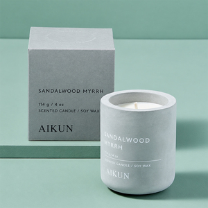 AIKUN Manufacturer Supply 2026 Hot Sell 100% Soy Wax Handmade 200g Aromatherapy Scented <b>Candle</b> in Ceramic Jar - Product Image 2