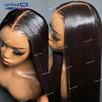 Perruque en cheveux indiens bruts avec dentelle HD, 100% sans colle, cheveux humains vierges alignés sur la cuticule, perruque complète en dentelle, perruque frontale en dentelle pour femmes noires
