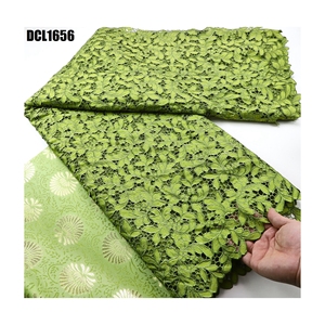 Tradizione africana moda all'ingrosso tessuto di pizzo tessuto di ricamo di cristallo austriaco <span class=keywords><strong>Guipure</strong></span> per indumento Senegal e Mali - Product Image 4