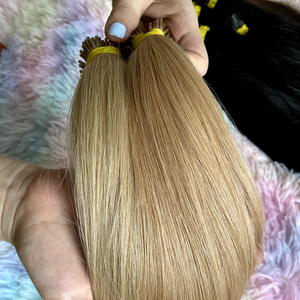 Kératine droite soyeuse I Tip Extensions de cheveux vietnamiens 100% cheveux humains vierges Remy Double finition naturelle dessinée - Product Image 1