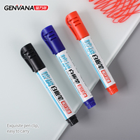 Marqueurs pour tableau blanc en verre GENVANA OEM à logo personnalisé, haute luminosité, effaçables à sec, encre rechargeable, noir/bleu/rouge, MOQ 20000, direct usine