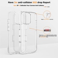 Vkoo Accessoires pour étui de téléphone portable pour iPhone 17 Pro Max Clear Glitter Antichoc TPU + PC Housse de téléphone pour iPhone 17 16 15 14