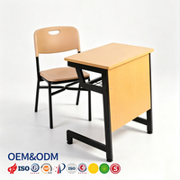 Chaise d'école moderne en bois avec design métallique confortable pour les niveaux primaire et secondaire