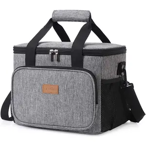 Large Lunch Bag 24-Can (15L) Insulated Hap Tim Lunch Insulated Lunch Box Bag For Adult Men Women,Grey