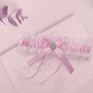 LUOXIN <span class=keywords><strong>Jarretière</strong></span> de mariée sexy en dentelle et satin avec nœud pour femme - Product Image 5