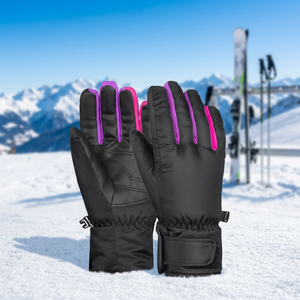 Gants de ski pour femmes, chauds, coupe-vent, imperméables, en polyester, compatibles avec les écrans tactiles, fermeture à boucle, pas chers - Product Image 6