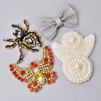 Bricolage 3D à la main perles strass patchs diamant Applique nœud papillon araignée chaussures fleur couture sur cristal Patch pour vêtements