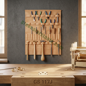 Tablier porte-outils en cuir pour la fabrication de bijoux GS 117J avec poches et crochets pour le rangement d'outils de bricolage - Product Image 2